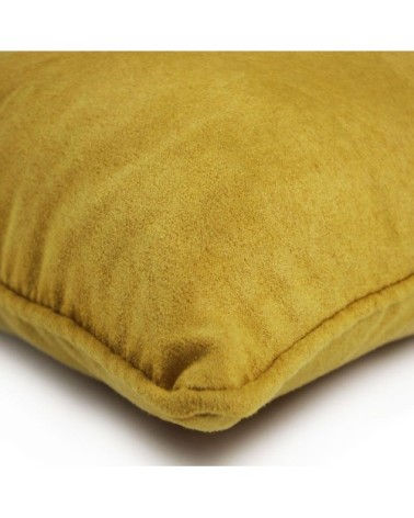 Coussin de sol en suédine jaune 70x70
