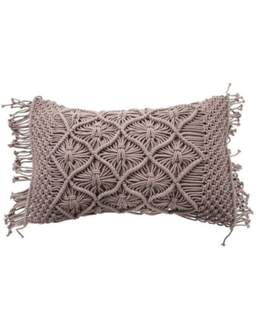 Coussin en coton tressé violet clair 30x50