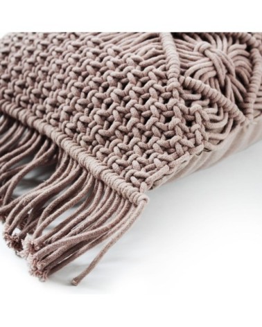 Coussin en coton tressé violet clair 30x50