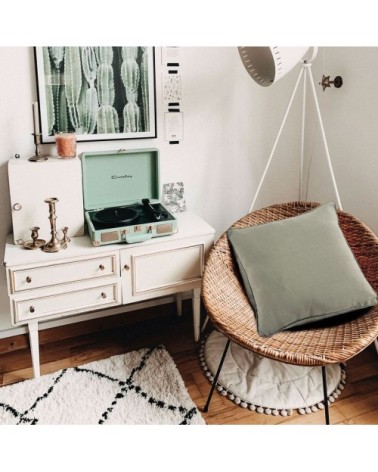 Coussin de sol en polycoton taupe 70x70