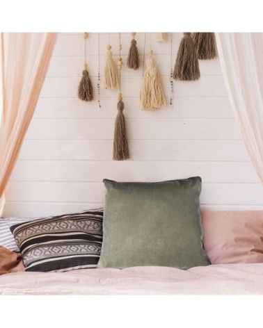 Coussin de sol en suédine taupe 70x70