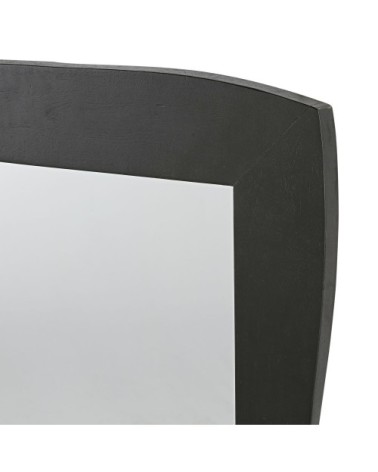 Miroir forme rectangulaire abstraite à encadrement en bois noirci 63x118