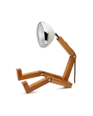 Lampe de table mr. Wattson bois blanc vintage