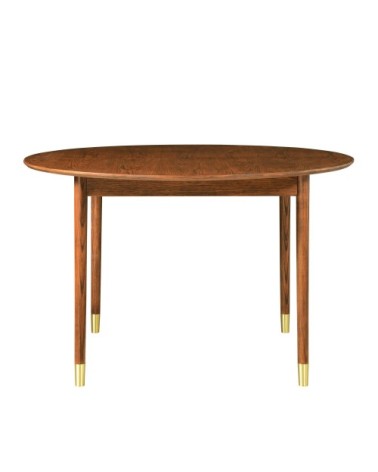 Table à manger ronde extensible 120-155x120cm bois foncé