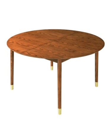 Table à manger ronde extensible 120-155x120cm bois foncé