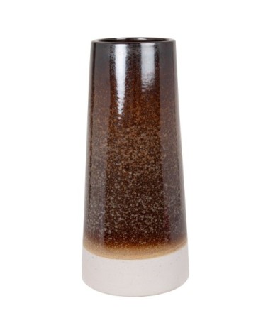 Vase en grès marron et crème H29