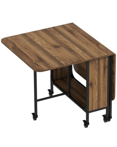 Table à manger pliante pour 6 personnes panneau de particules marron