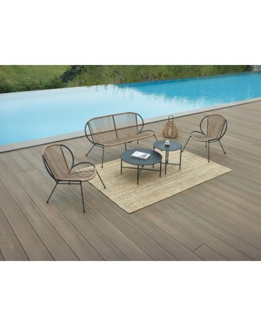 Table basse de jardin métal noir