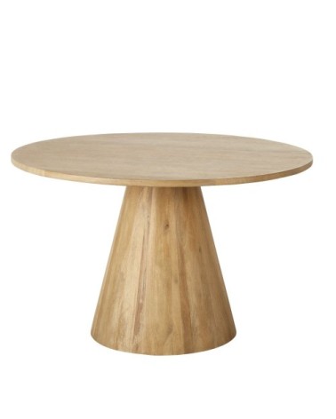 Table à manger ronde en manguier massif blanchi 5/6 personnes D120