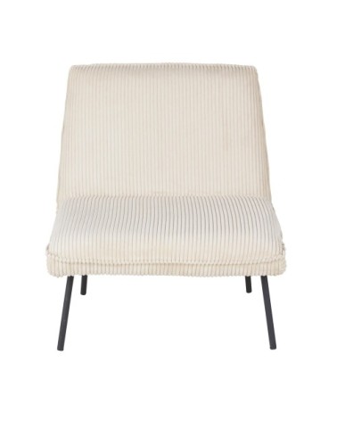 Fauteuil en velours côtelé beige