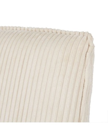 Fauteuil en velours côtelé beige