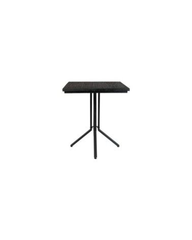 Table de bar carrée en bois et métal H93cm noir