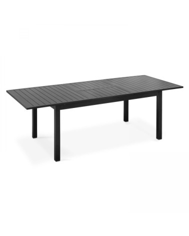 Table de jardin extensible en aluminium noir 8 places