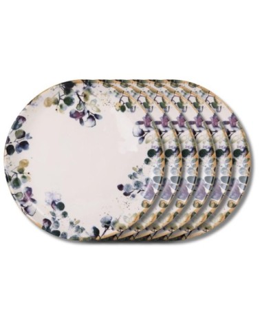 De 6 assiettes plate garden 27,5 cm (lot vertes en faïence