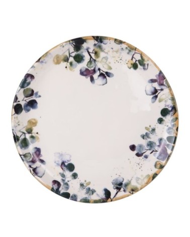 De 6 assiettes plate garden 27,5 cm (lot vertes en faïence