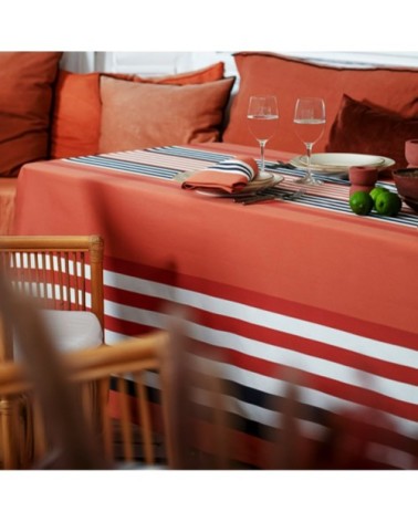 Nappe coton Terracotta 180x300 cm