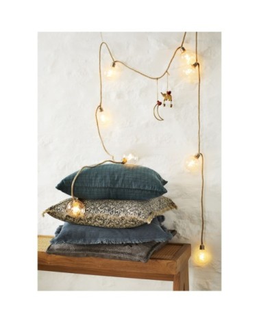 Housse de coussin chenille charbon 50x50