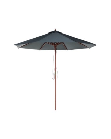 Parasol de jardin en bois avec toile gris foncé D270cm