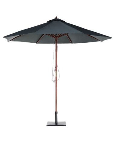 Parasol de jardin en bois avec toile gris foncé D270cm