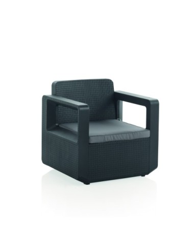 Salon de jardin design résine tressée injectée anthracite