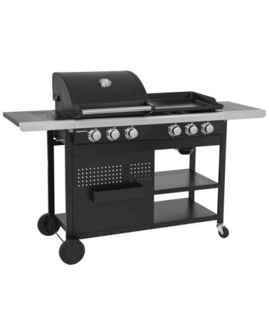 Barbecue duo au gaz 3 brûleurs + plancha 3 brûleurs
