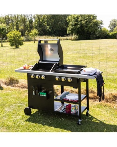 Barbecue duo au gaz 3 brûleurs + plancha 3 brûleurs