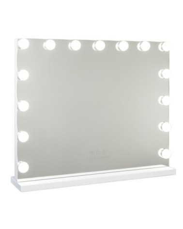 Miroir Maquillage Lumineux 15 LED 3 Modes 58x46x12cm Blanc