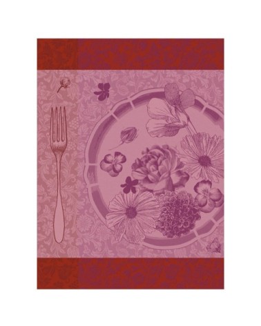 Torchon en coton fleur 60 x 80