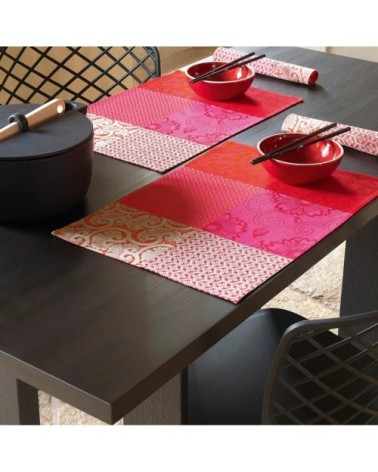 Set de table en coton cerise 52 x 38