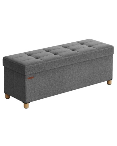 Banc de rangement pliable 110 x 38 x 40 cm gris foncé