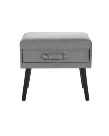 Table de chevet en velours gris