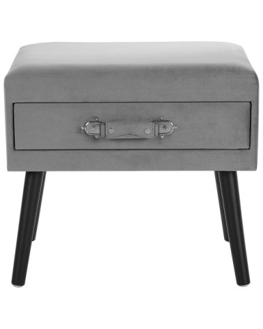 Table de chevet en velours gris