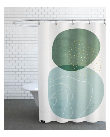 Rideau de douche en polyester en turquoise & vert 150x200