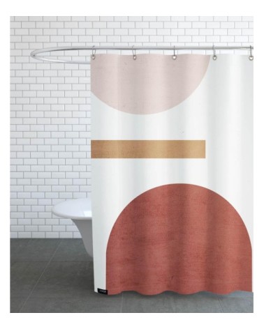 Rideau de douche en polyester en marron & rose 150x200