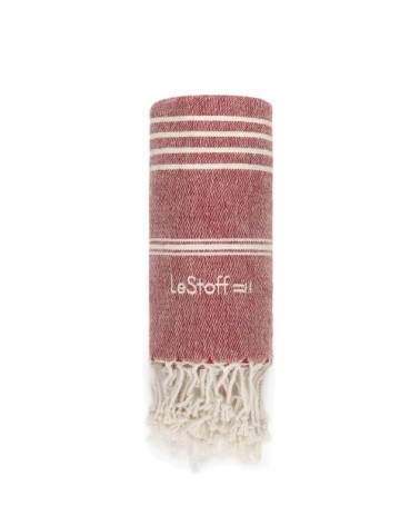 Fouta en chanvre Bordeaux 100 x 180 cm