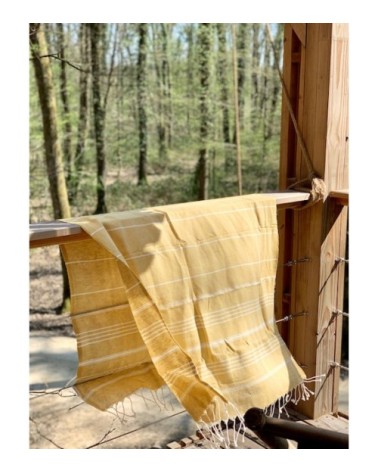 Fouta en chanvre Jaune 100 x 180 cm