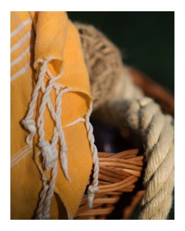 Fouta en chanvre Jaune 100 x 180 cm