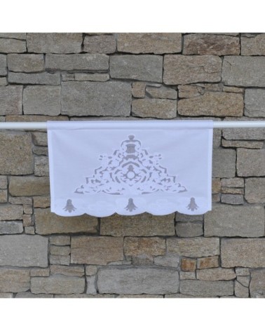 Cantonnière avec broderie sur filet 60X31 CM