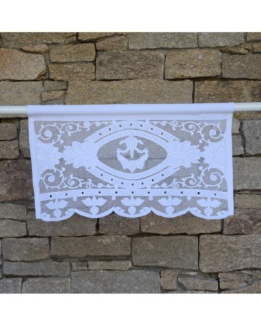 Cantonnière avec broderie sur filet 45X27 CM