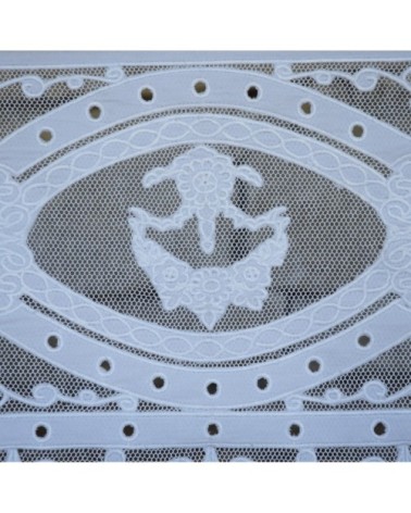 Cantonnière avec broderie sur filet 45X27 CM