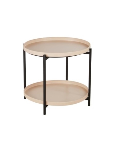 Bout de canapé en métal beige