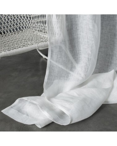 Rideau gaze de lin fine blanc 140X270 CM