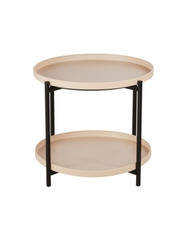 Bout de canapé en métal beige
