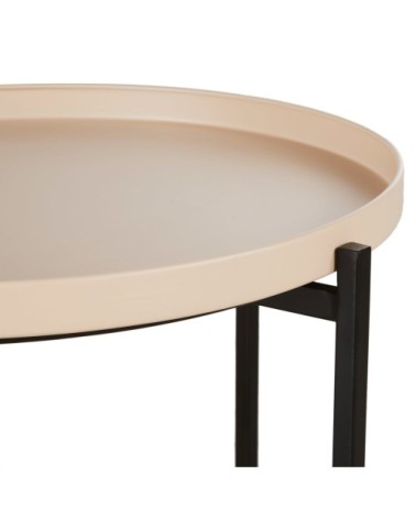 Bout de canapé en métal beige