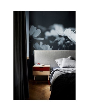 Papier peint panoramique fleurs de cosmos 425 x 250  gris