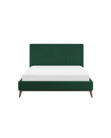 Lit double en velours vert 160x200