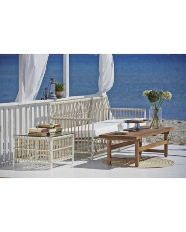 Table basse rectangulaire en teck 140x55cm