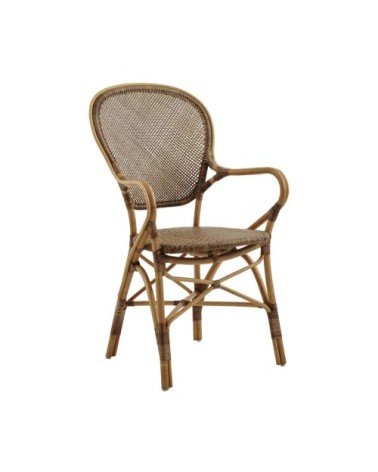 Chaise repas empilable en rotin cherry