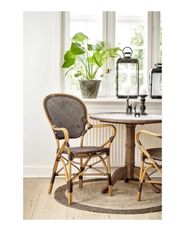 Chaise repas empilable en rotin cherry