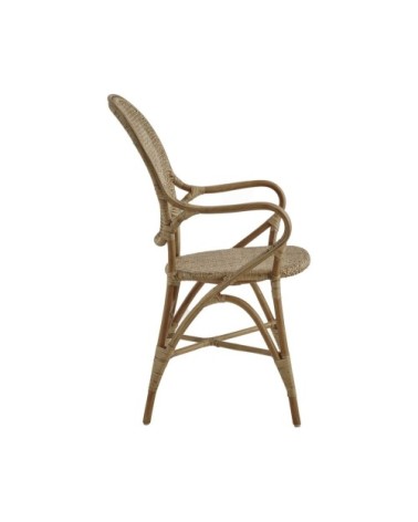 Fauteuil repas empilable en rotin antique